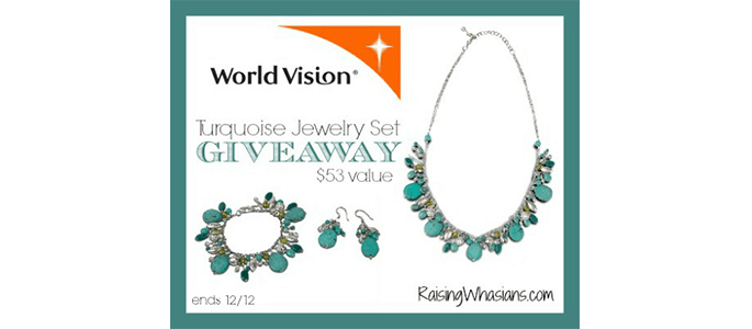 World Vision Turquoise Jewelry Set #Giveaway ends 12/12