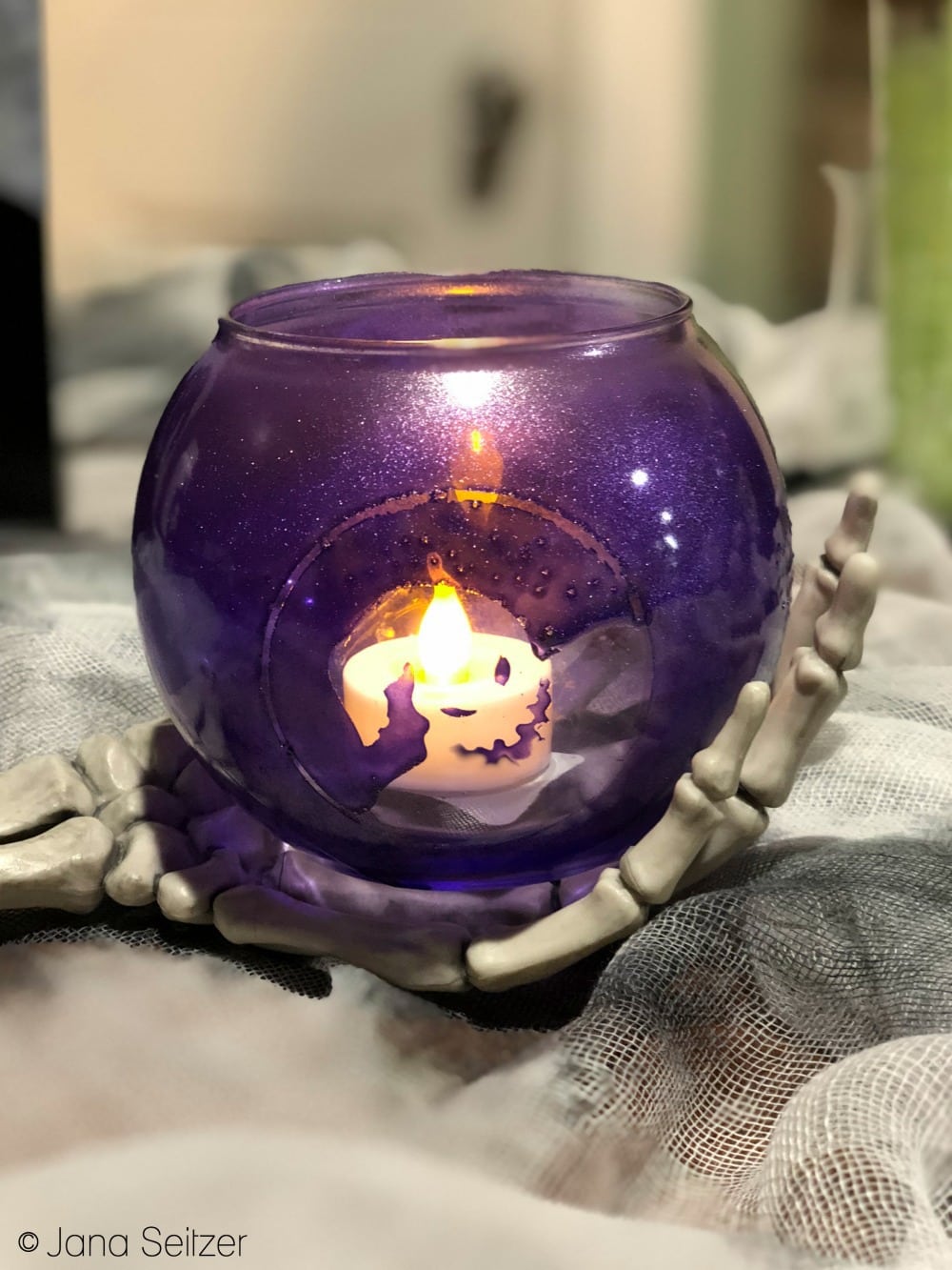 DIY Halloween Decor -Oogie Boogie Candle Holder