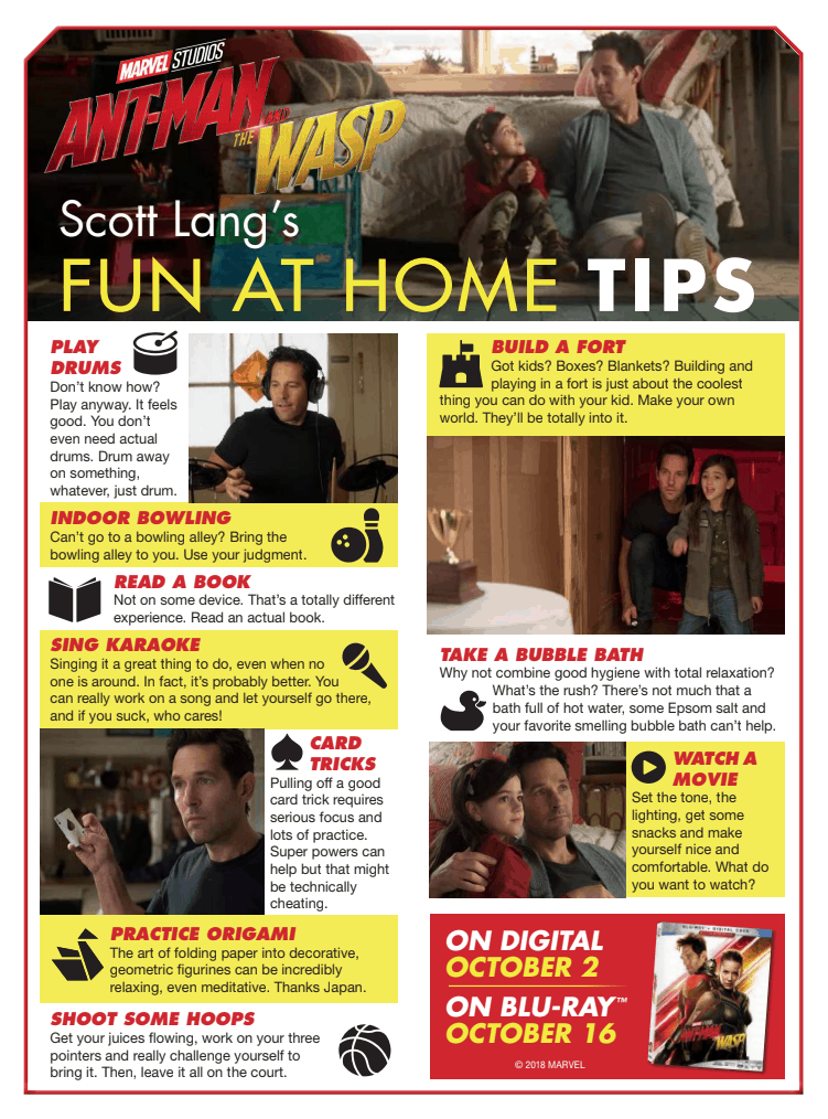 Scott Lang fun at home tips